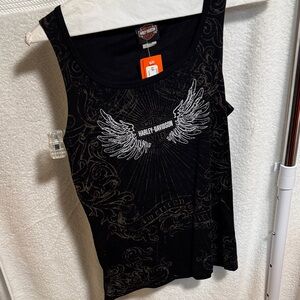 Harley-Davidson Black Tank Top with Winged Design NASHVILLE